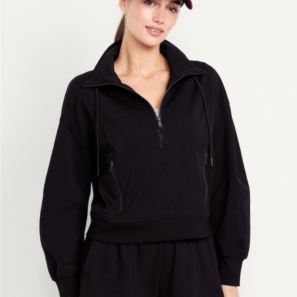 Old Navy Women's Black Half-Zip Dynamic Fleece Pullover Sweatshirt